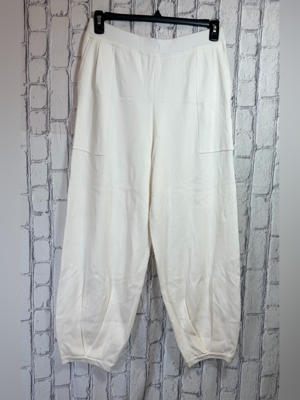 Unbranded Size:XL Women's Cream Wide-Leg Knit Pants